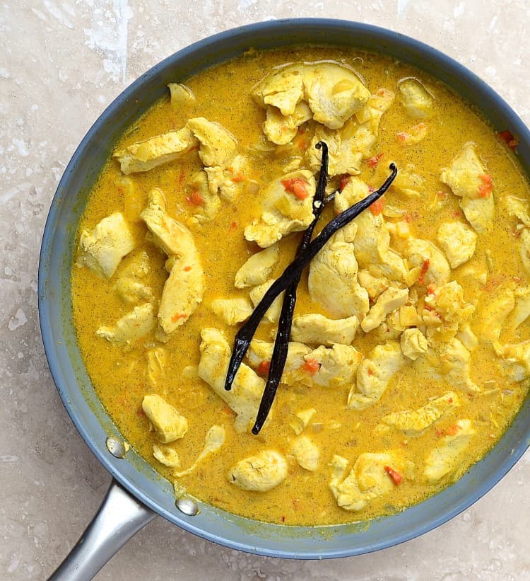 Poulet au lait de coco et vanille